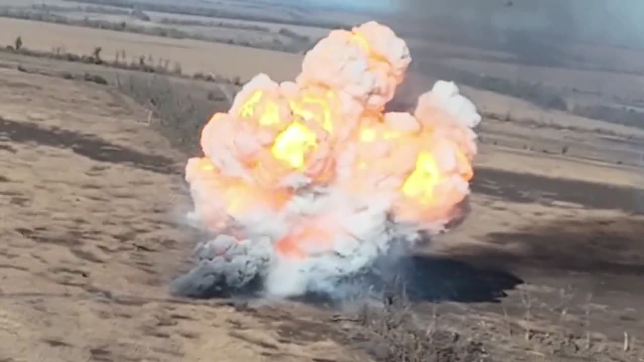 (INSANE DETONATION) Russian UR-77 Remote Demining Vehicle Hit by Ukrainian Drone and Explodes