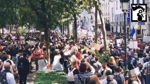 Paris, France: Huge Protests Against Vaccine Passports 7-30-21