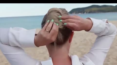 Bun hairstyle.