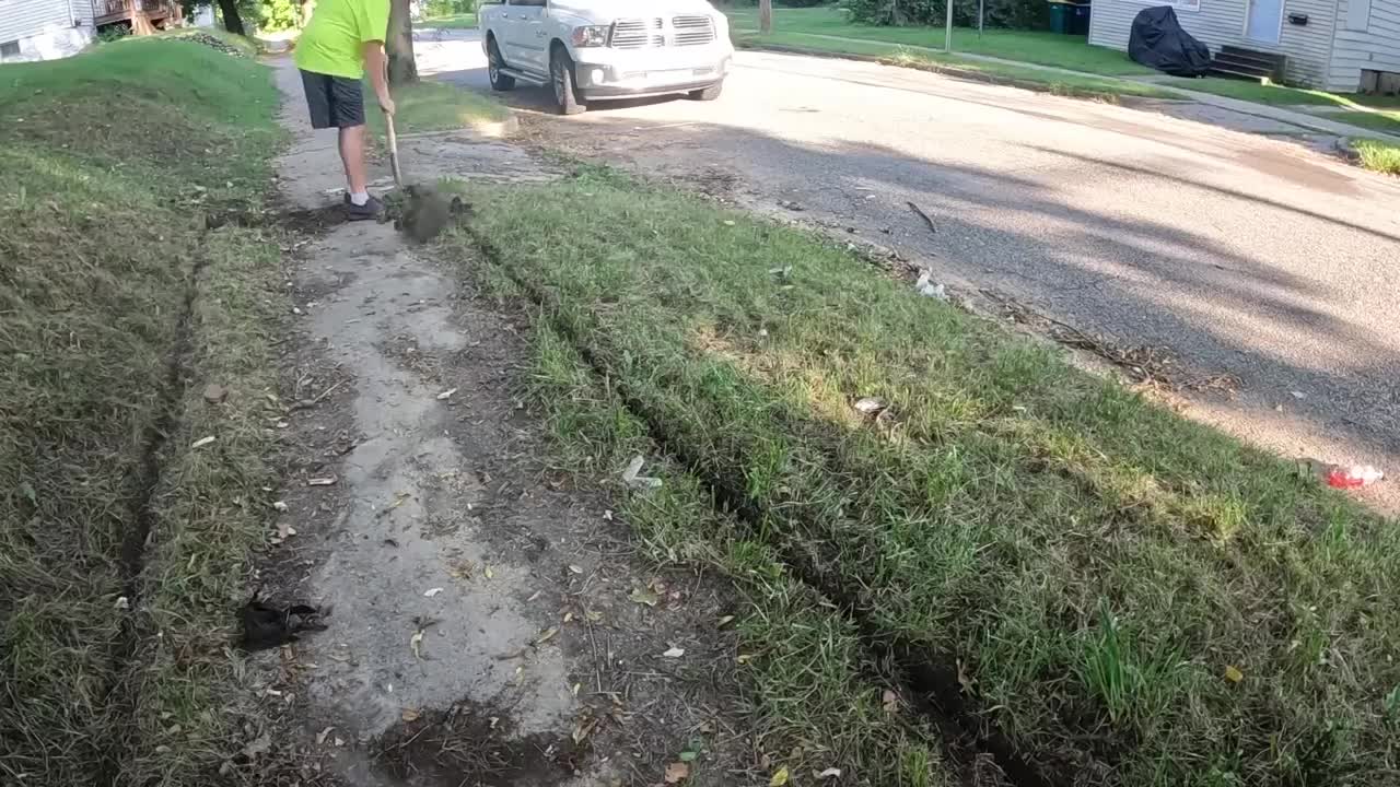 Grandma was stunned. There were so many sidewalks hidden under all these grass.