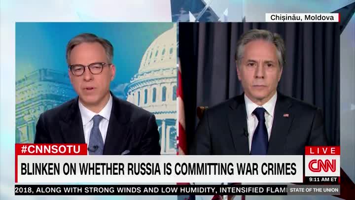 Blinken Says U.S. Is Documenting 'Credible Reports' Of War Crimes Against Putin