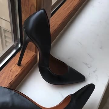 Tikicup Plus Size 40-48 Solid Black 15cm Extremely High Heel Pointy Toe Stiletto Pumps S