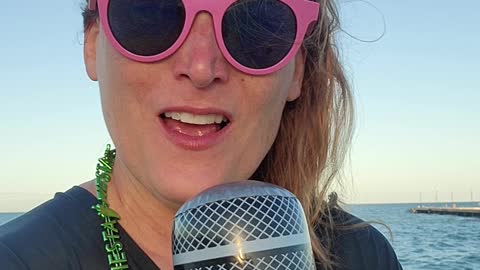 Reporting from the beach with an inflatable microphone