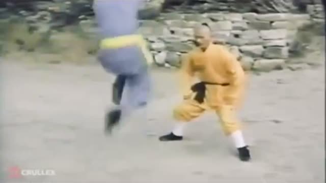 Monks deliberately getting kicked in the nuts