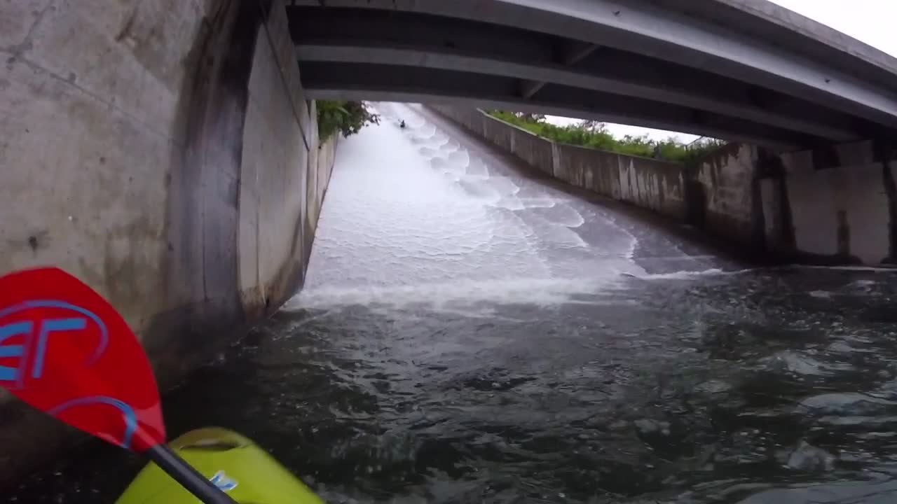 Kayaking Down Waterslide