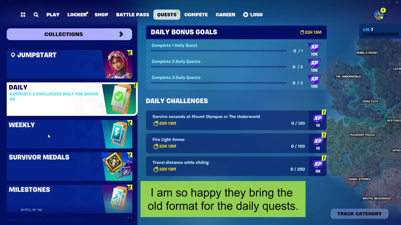 FortniteC5S3 Old format for daily quests