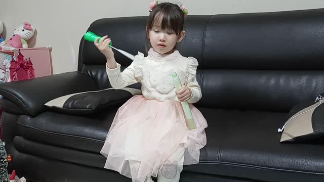 A child with soap bubbles