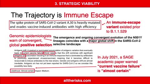 The Trajectory is Immune Escape #AllTheRisks