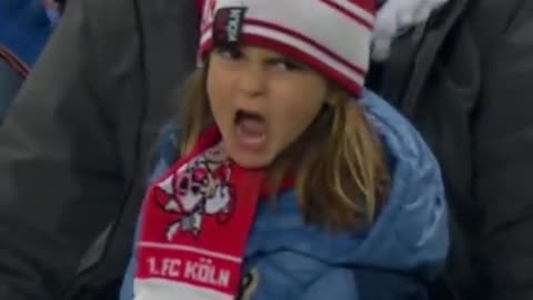 Fired up little girl fan