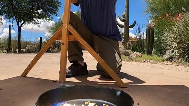 Giant lens popped popcorn with solar power