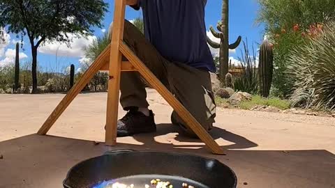 Giant lens popped popcorn with solar power