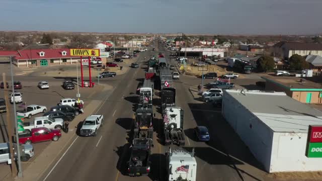 Truckers US Convoy Drone Footage New Mexico