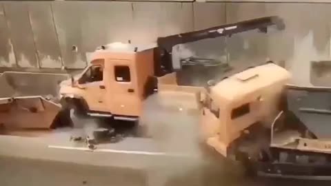 Construction repair tunnel heavy truck video