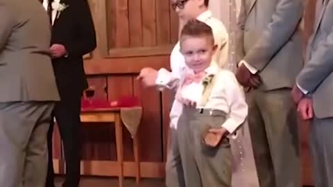 Cute kids adding fun to wedding