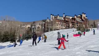 8 year old grandson skis better than dad!