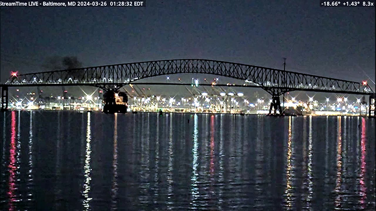 WATCH Key Bridge Collapses As Cargo Ship Collides Live During Video Stream