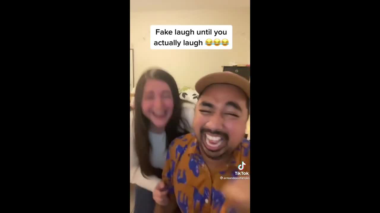 Fake laugh until your actual laugh come out