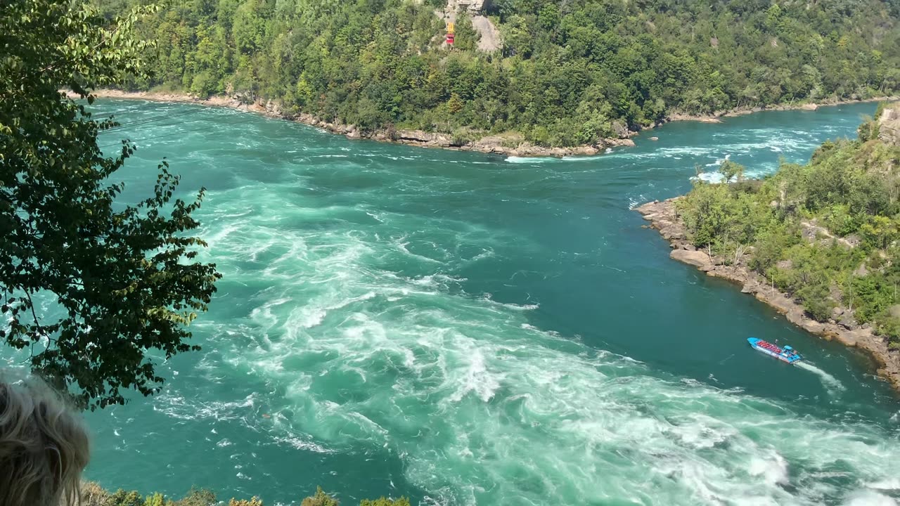 Whirlpool Aero Car Area in the Niagara Whirlpool Section of the Niagara River in Queenston, Canada