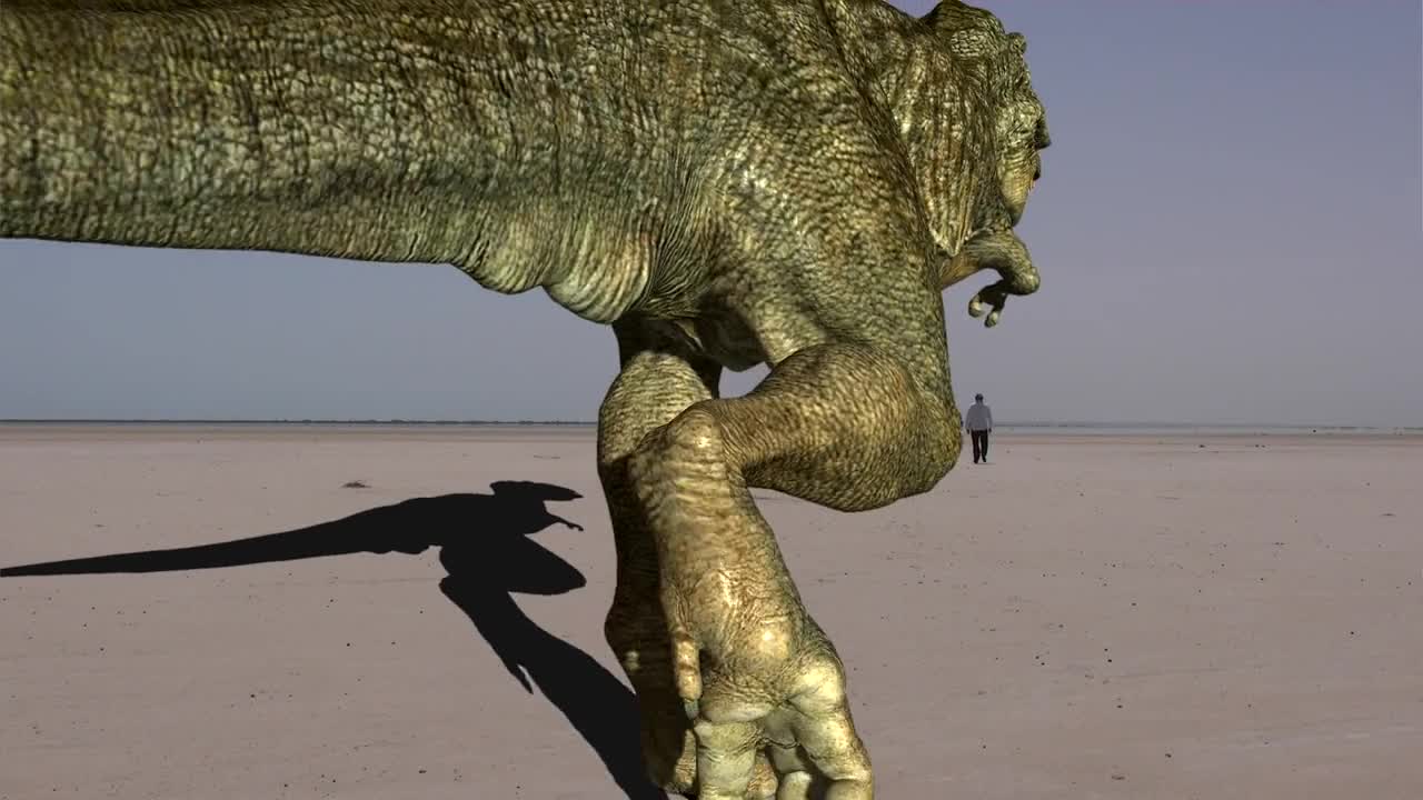 Dinosar follow tha man