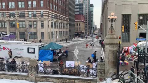 Truckers Honking and Leaving Ottawa on February 16, 2022