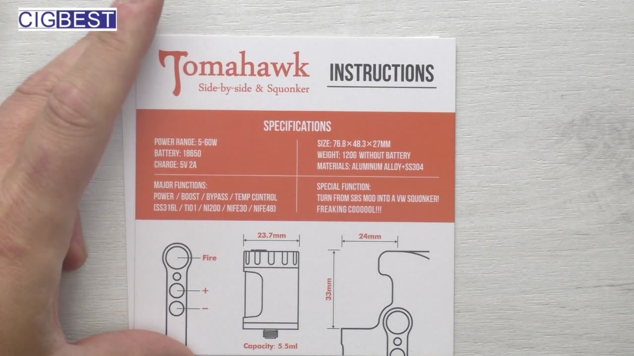 BPmods Tomahawk SBS Squonker