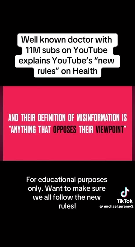 YouTube's new policy on health misinformation...