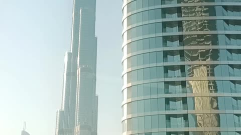 Dubai Burj Khalifa summer view using metro