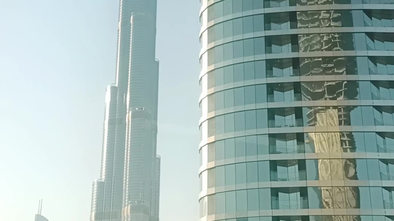 Dubai Burj Khalifa summer view using metro