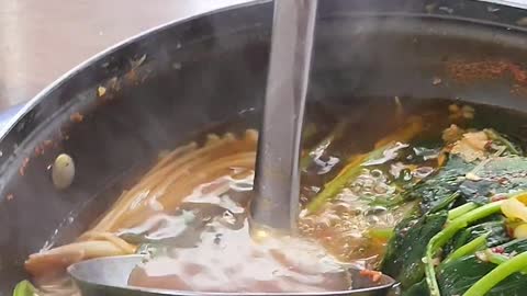 Korean style Spicy codfish gills soup.This is happiness