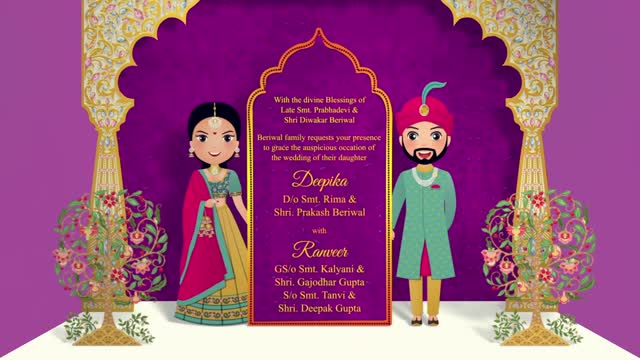 Beautiful pop-up wedding invitation video