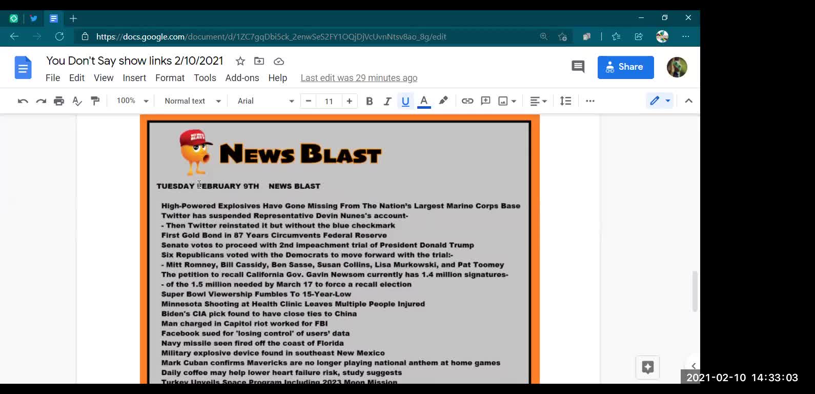 You Dont Say? 2-10-21 "FUN DAY"
