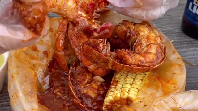 Comment if you would eat this lobster tail. Any guess on the sauce