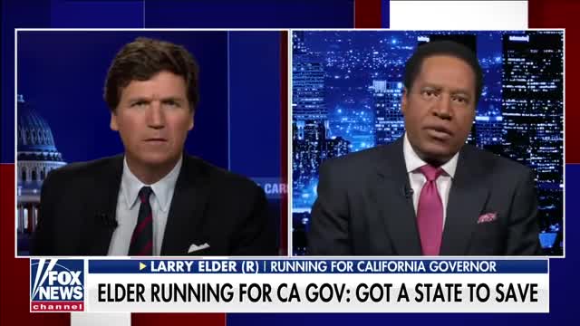 Larry Elder reacts to being banned from running for governor