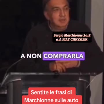🔴 Do you know Marchionne? No? Era l'anno 2015 e sentite cosa dice sulle auto elettriche...