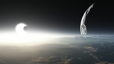 Flying over a planet lost in space