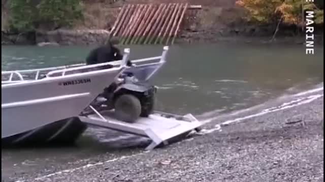 This cool boat from Hard Drive Marine is able to crawl out of the water