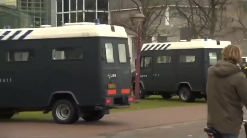 Scenes during Covid protests in The Netherlands 24/01/2021