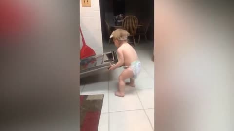 Baby in a kitchen