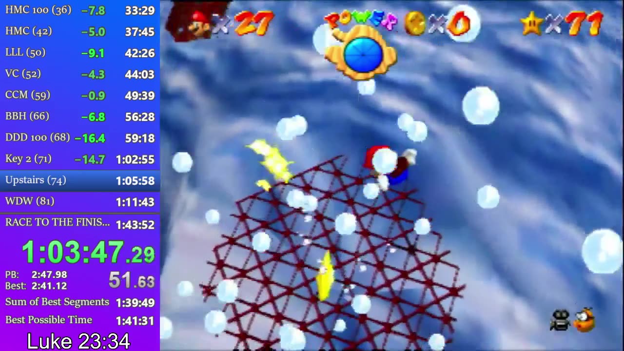 100% Super Mario 64 120 Stars in 1hr 42min 37sec