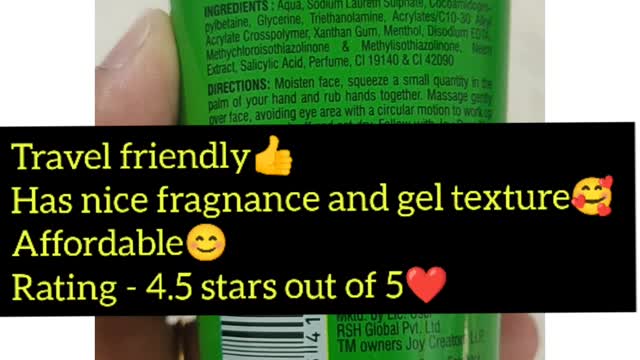 Joy Neem Face wash review