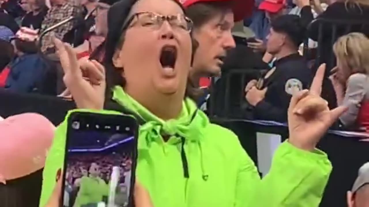 A woman showed up at a Trump rally dressed as a triggered 2016 liberal