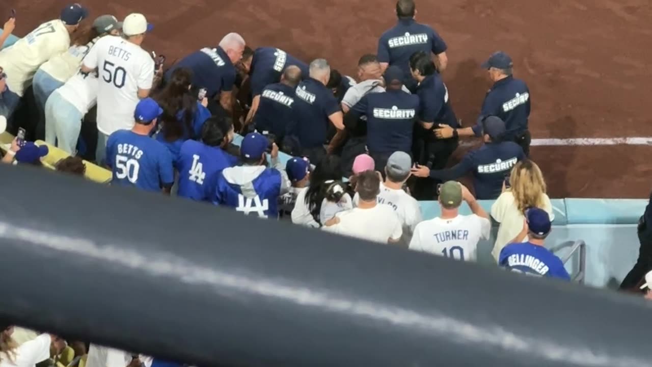 Security Gets Involved at Dodgers Stadium