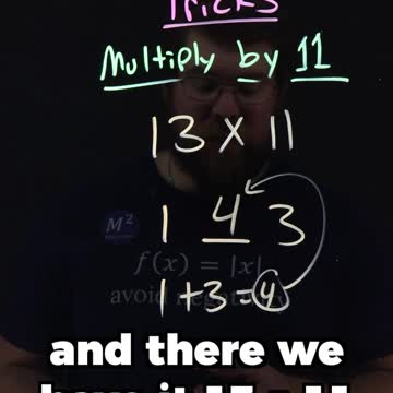 Multiply any 2-digit number by 11 in your Head | 13x11 | Minute Math Tricks Part 136 #shorts