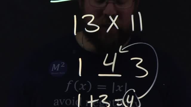 Multiply any 2-digit number by 11 in your Head | 13x11 | Minute Math Tricks Part 136 #shorts