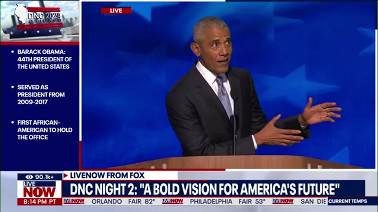 Former President Barack Obama speaks at the DNC in Chicago | LiveNOW FOX