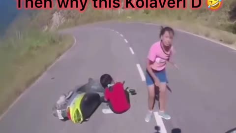 A girl on a bike tried to defy gravity…and gravity won