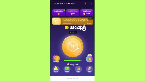 new mining mini app bot telegram galacoin