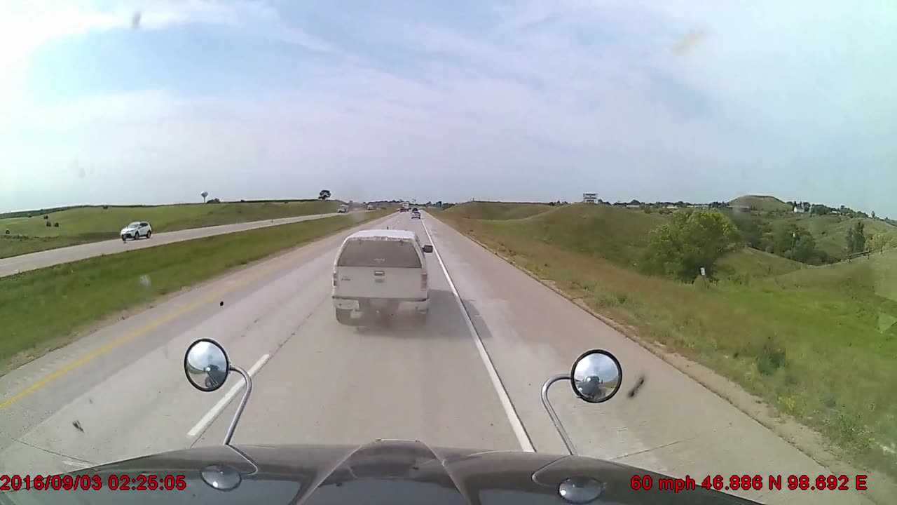 Silver Sedan Brake Checks Semi Only To Get A Pat On The Rear Bumper - Crazy Dash Cam Scenes