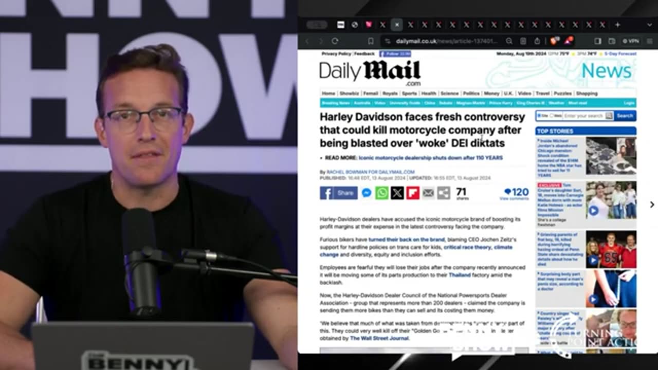 THE BENNY SHOW VICTORY! Harley Davidson SURRENDERS and APOLOGIZES for WOKE Activism