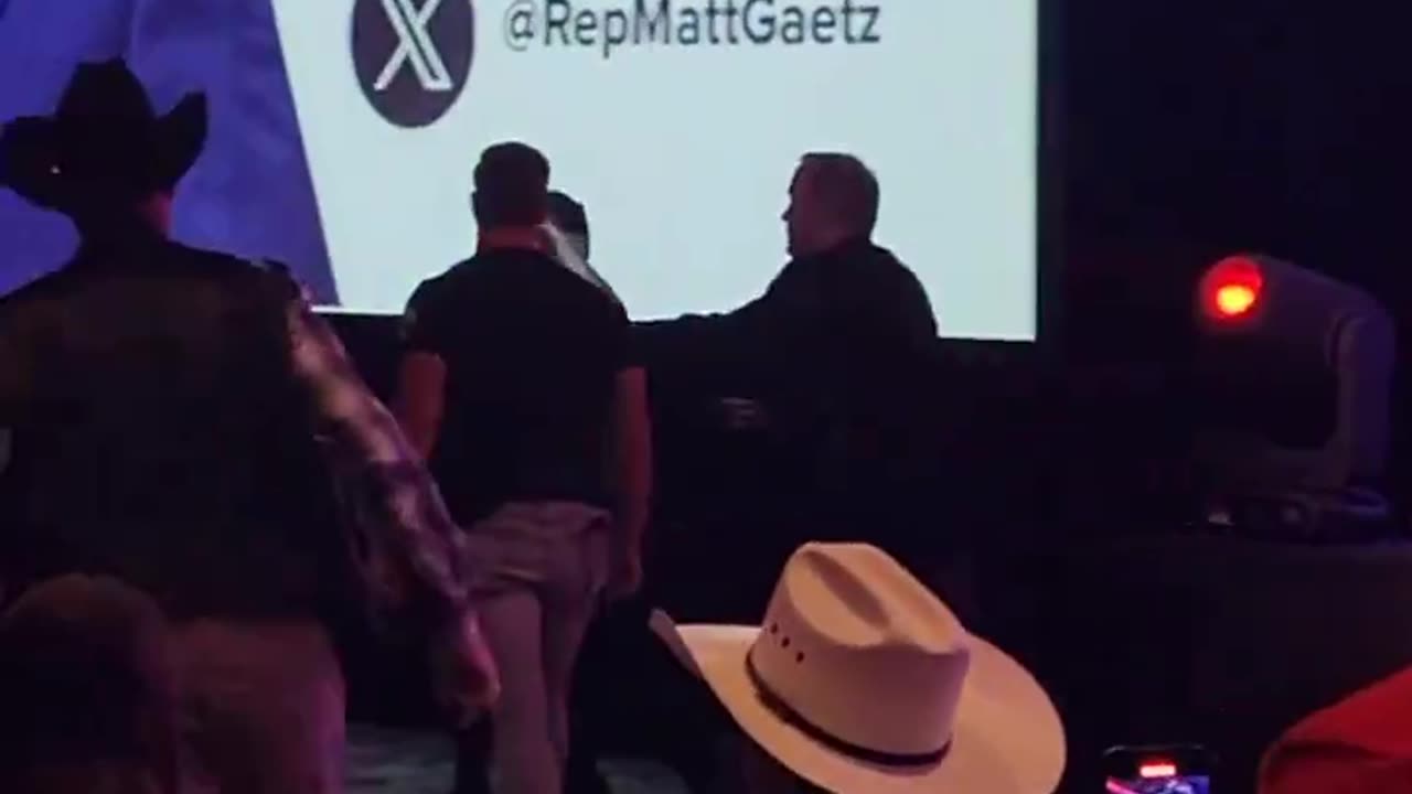 Obese Tranny Tries to Storm the Stage — Matt Gaetz Thinks He Knows Who It Was